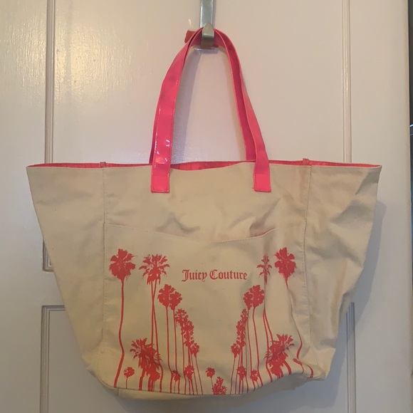 JUICY COUTURE CANVAS VIVA LA JUICY BEACH BAG NEW NO TAGS - Picture 2 of 15